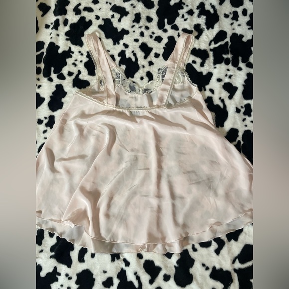 Frenchmaid Pastel Pink Tank Top with White Lace - Picture 7 of 7